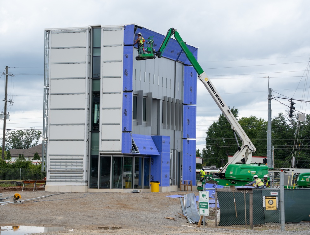 Construction continues on the site of the Louisville VA Medical Center Aug. 15