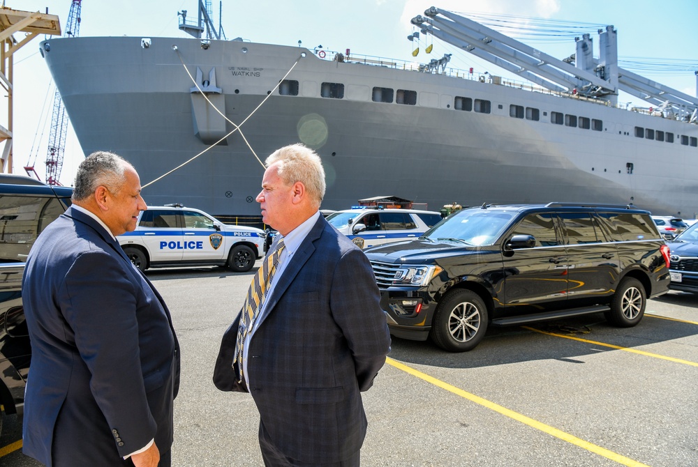 Secretary of the Navy Carlos Del Toro tours Bayonne Dry Dock (BDD)