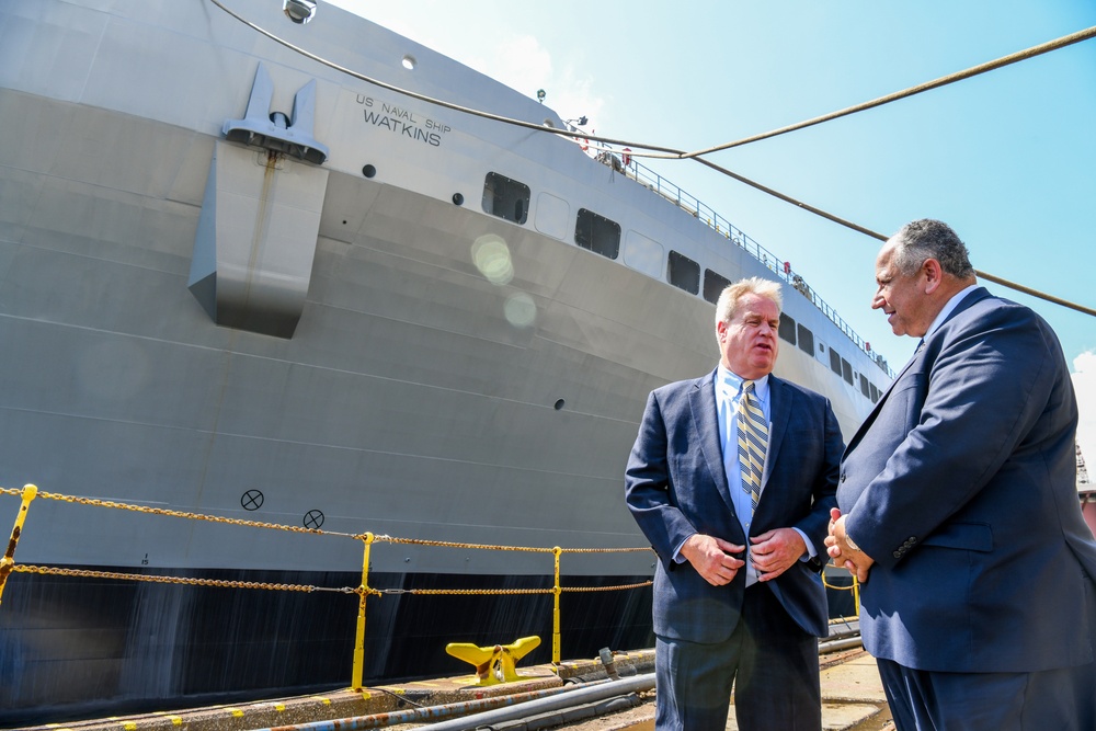 Secretary of the Navy Carlos Del Toro tours Bayonne Dry Dock (BDD)