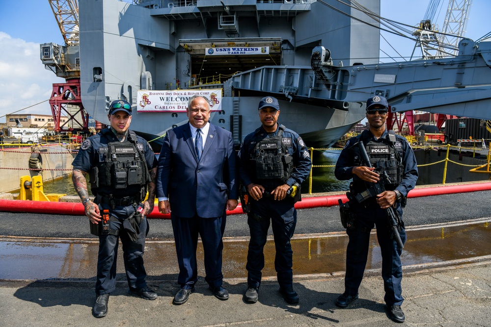 Secretary of the Navy Carlos Del Toro tours Bayonne Dry Dock (BDD)