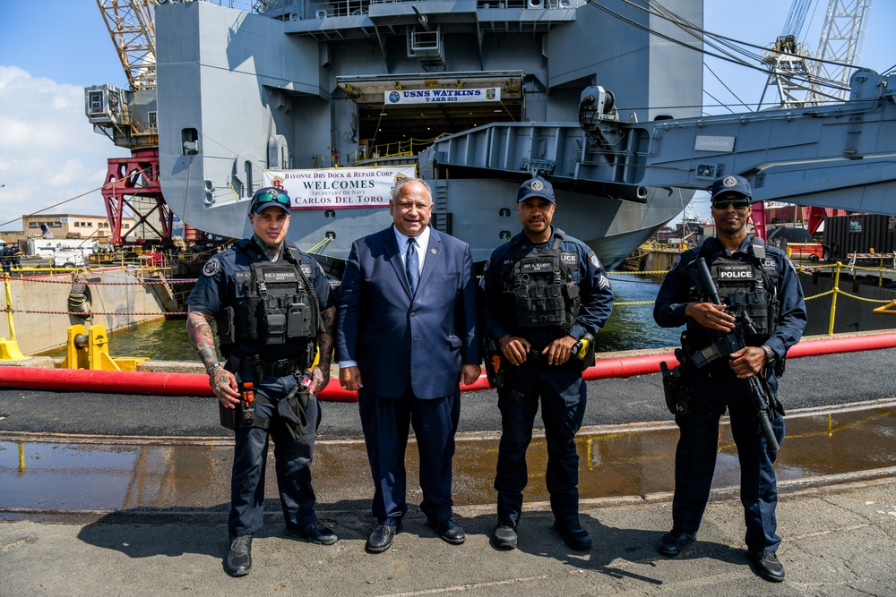 Secretary of the Navy Carlos Del Toro tours Bayonne Dry Dock (BDD)