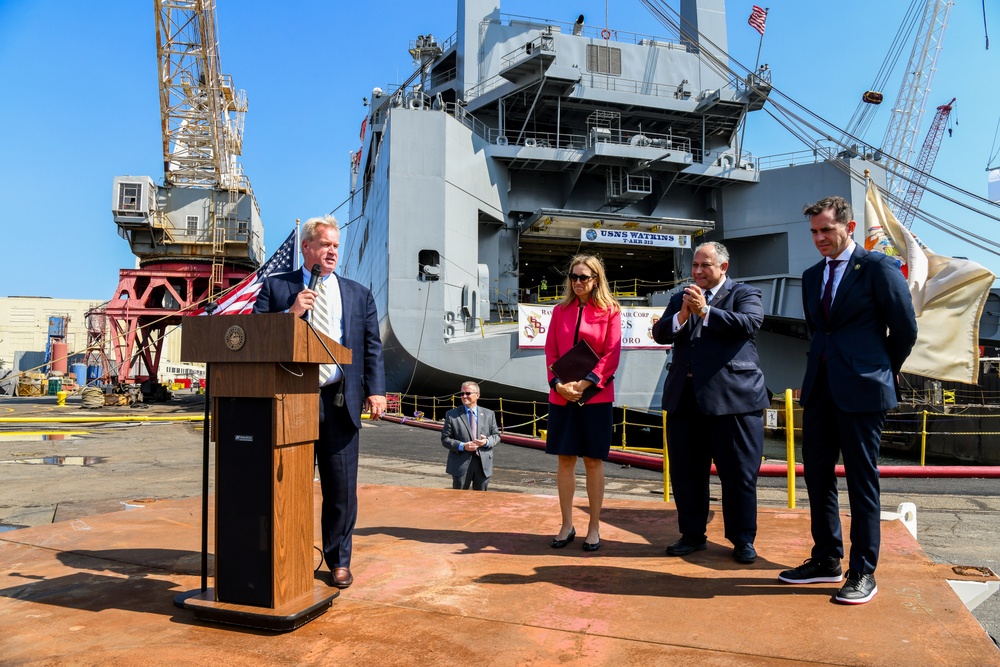 Secretary of the Navy Carlos Del Toro tours Bayonne Dry Dock (BDD)