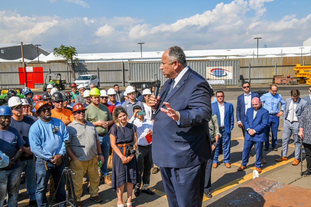 Secretary of the Navy Carlos Del Toro tours Bayonne Dry Dock (BDD)