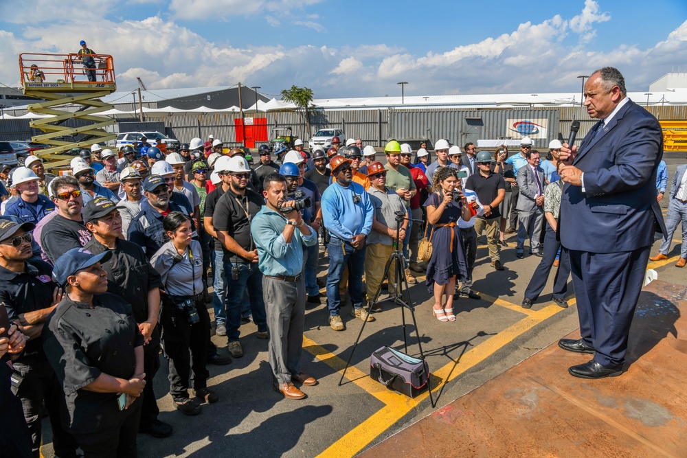 Secretary of the Navy Carlos Del Toro tours Bayonne Dry Dock (BDD)