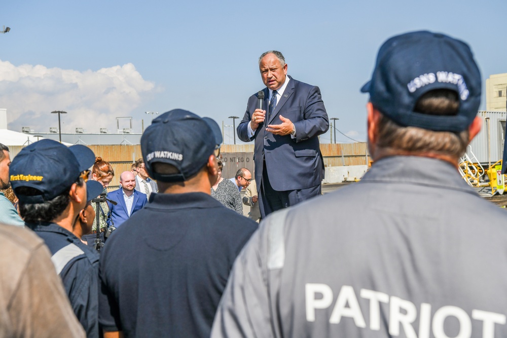 Secretary of the Navy Carlos Del Toro tours Bayonne Dry Dock (BDD)