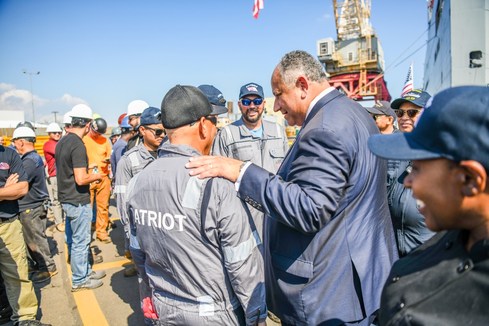 Secretary of the Navy Carlos Del Toro tours Bayonne Dry Dock (BDD)