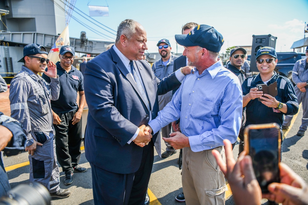 Secretary of the Navy Carlos Del Toro tours Bayonne Dry Dock (BDD)