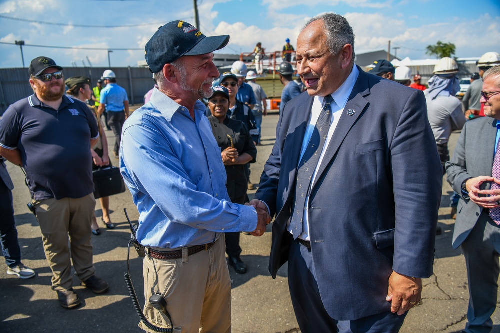 Secretary of the Navy Carlos Del Toro tours Bayonne Dry Dock (BDD)