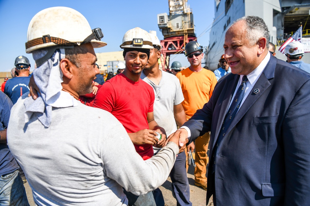 Secretary of the Navy Carlos Del Toro tours Bayonne Dry Dock (BDD)