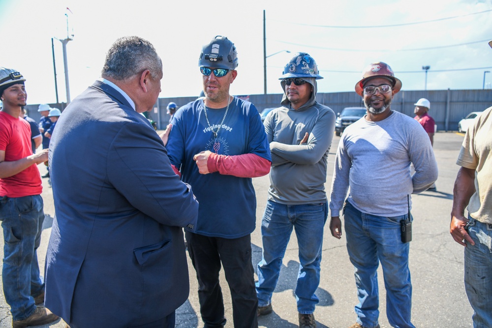 Secretary of the Navy Carlos Del Toro tours Bayonne Dry Dock (BDD)