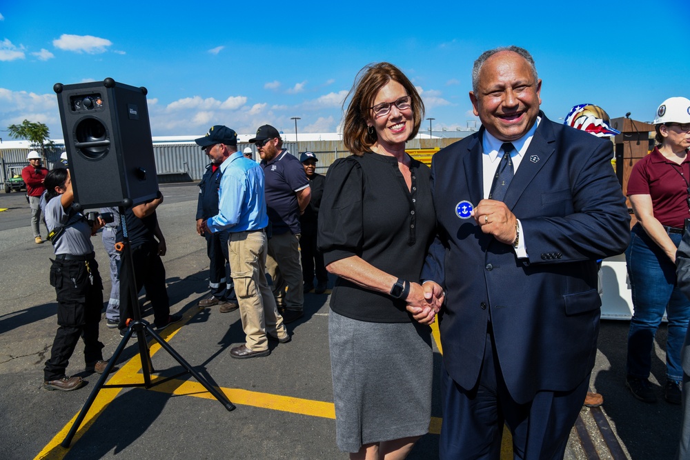 Secretary of the Navy Carlos Del Toro tours Bayonne Dry Dock (BDD)