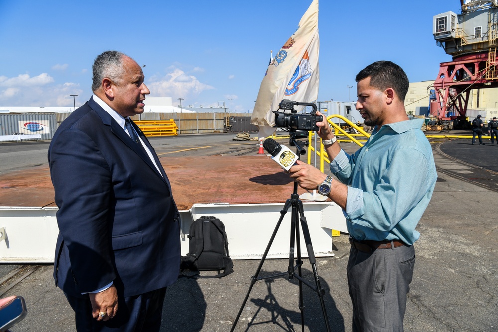 Secretary of the Navy Carlos Del Toro tours Bayonne Dry Dock (BDD)