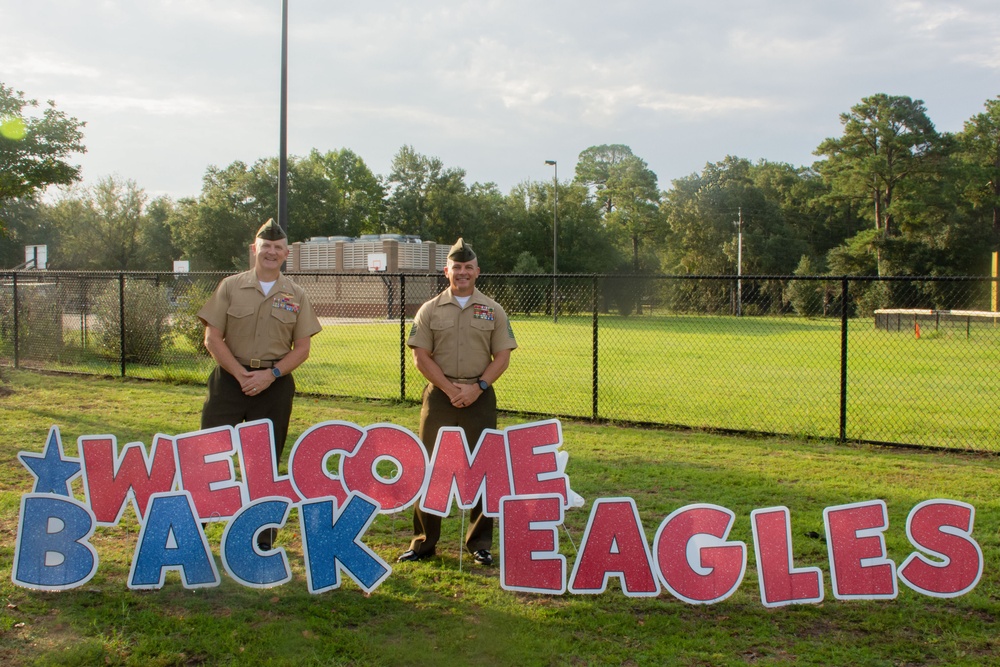 MCAS Beaufort Leadership Welcome Students Back to School