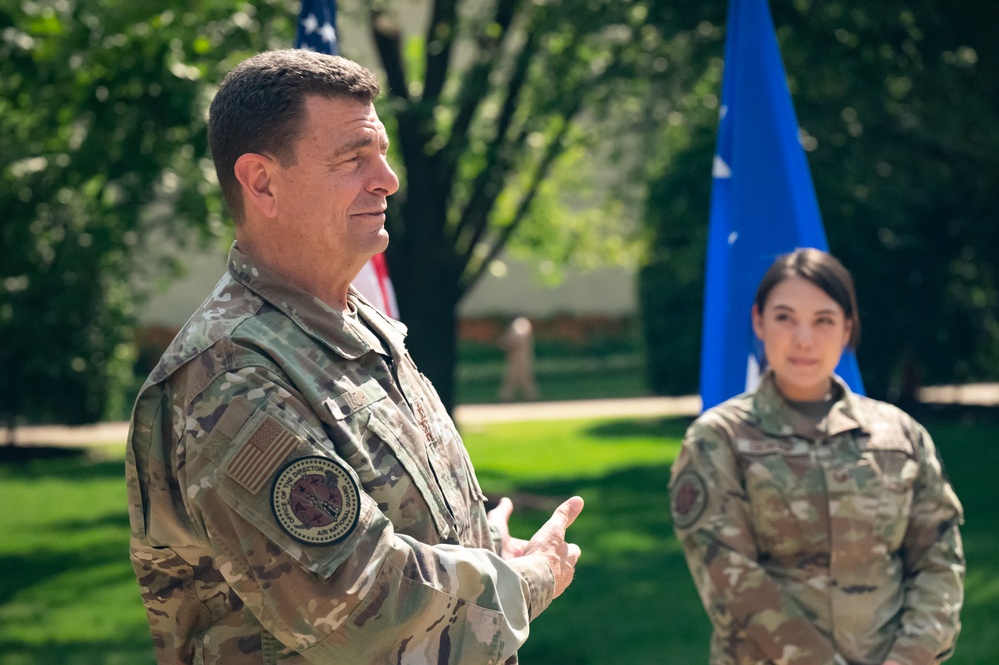 ANG Top Leader Promotes Staff Member to SNCO