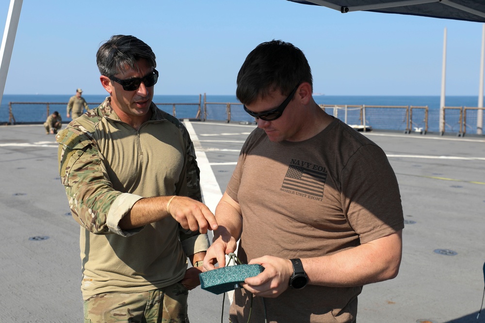 Navy EOD Sailors Operate from USS Gunston Hall During LSE 2023