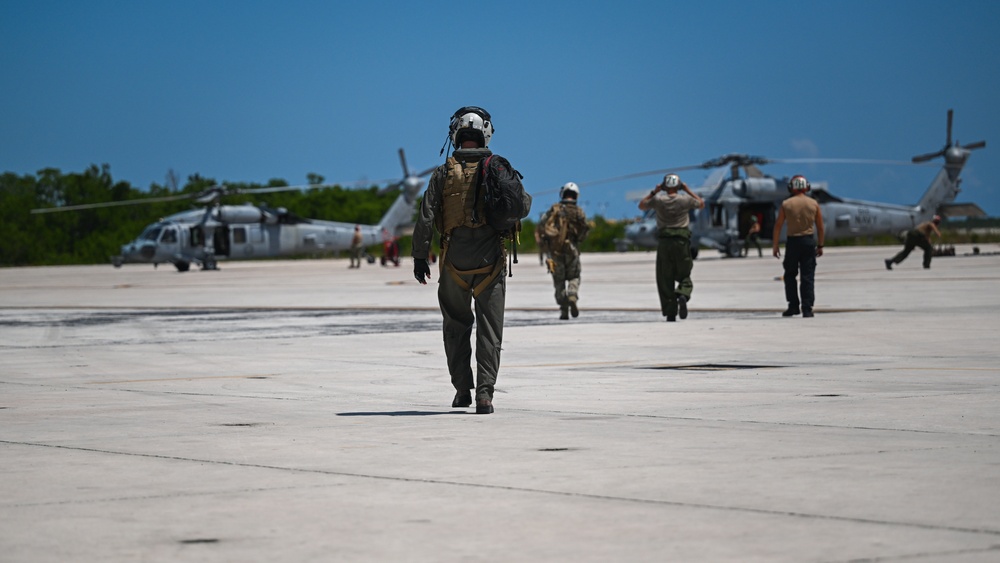 U.S. Navy MH-60S Seahawk's Conduct Search and Rescue (SAR) Training