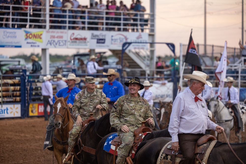 Swearing-in of future service members takes center stage at Lawton Rangers Rodeo