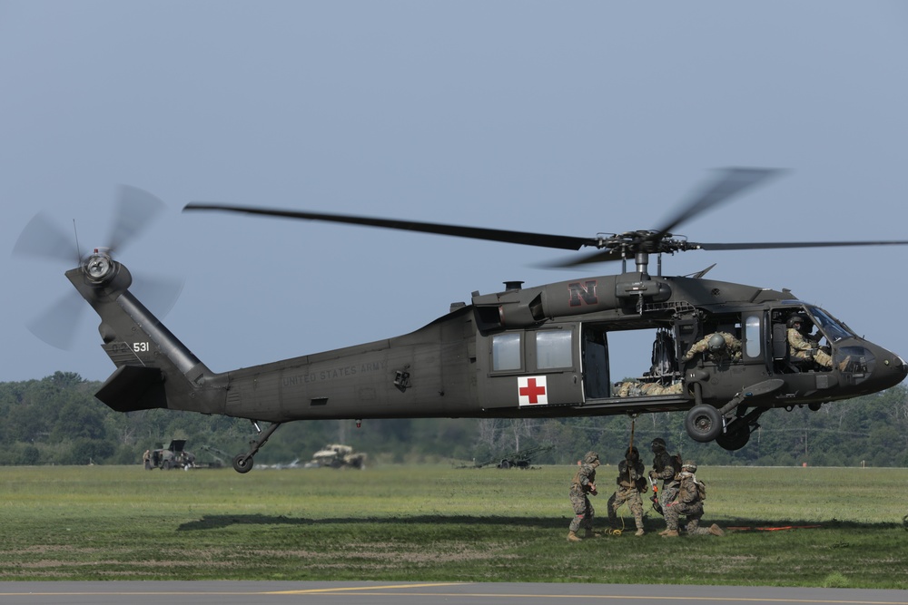 U.S. Marines and Soldiers conduct joint sling load training during Northern Strike 23