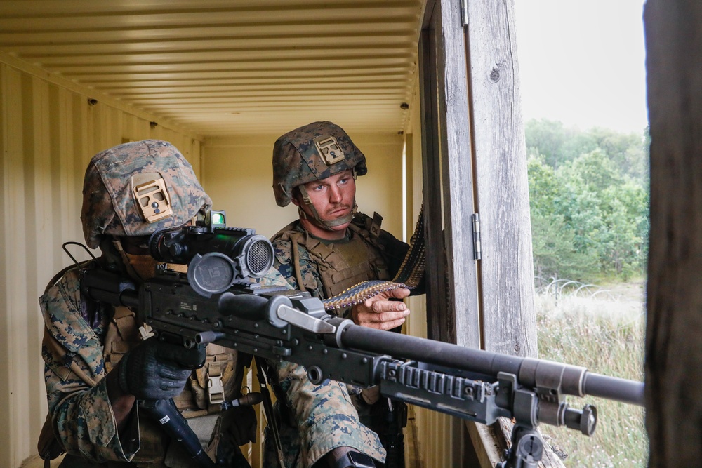 U.S. Marines and British army soldiers Conduct Urban Warfare Training during Northern Strike 2023