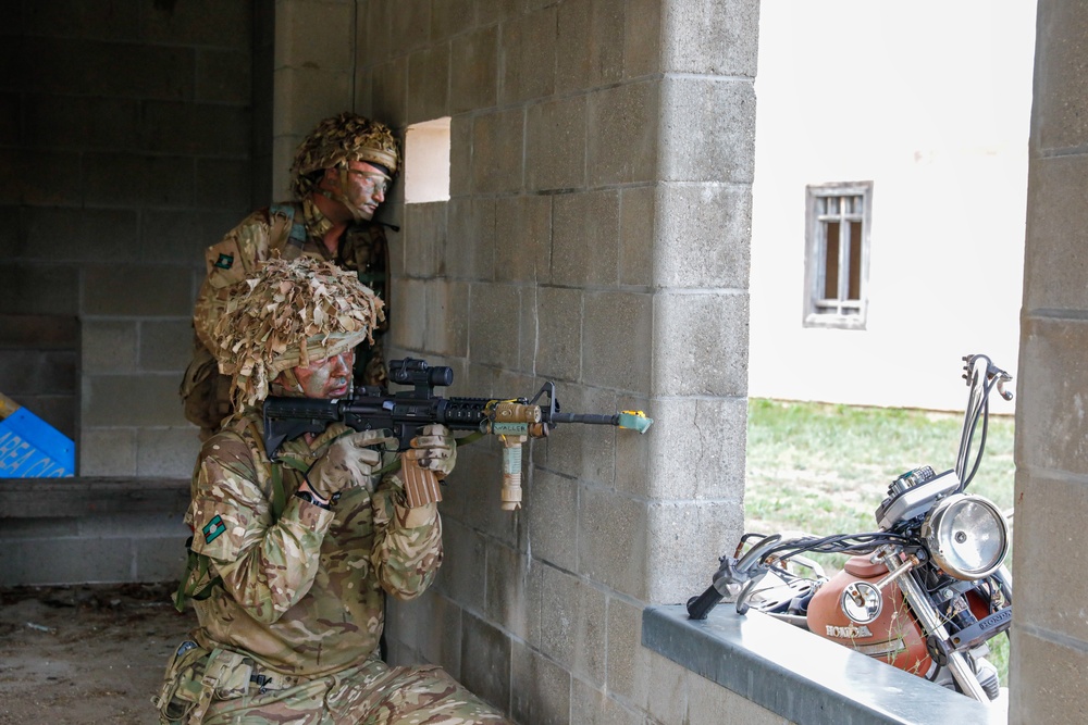 U.S. Marines and British army soldiers Conduct Urban Warfare Training during Northern Strike 2023