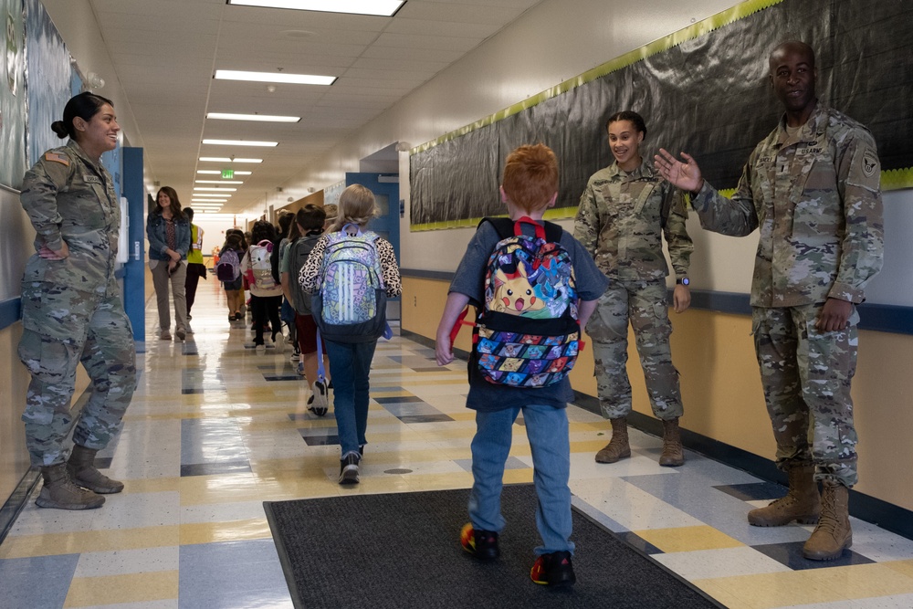 11th Airborne Division Soldiers Welcome Students Back to School in Anchorage, Fairbanks