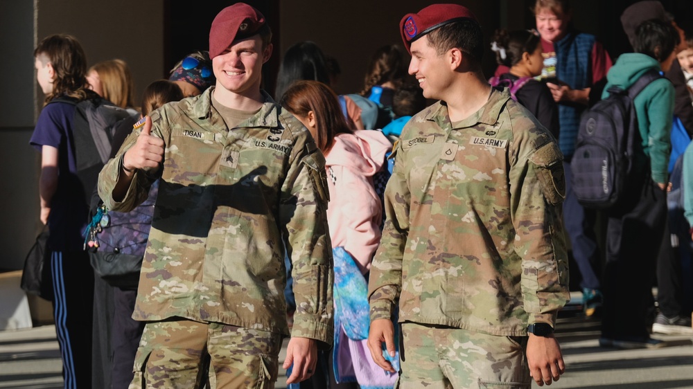 11th Airborne Division Soldiers Welcome Students Back to School in Anchorage, Fairbanks