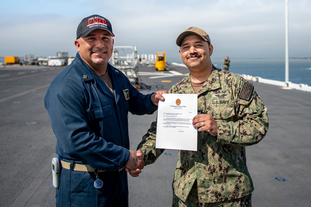 Boxer DMAP Sailor Promotes To Petty Officer Second Class