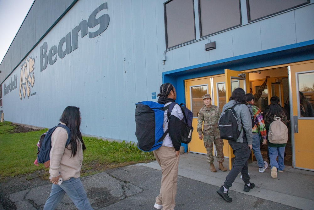 11th Airborne Division Soldiers Welcome Students Back to School in Anchorage, Fairbanks [6 of 10]