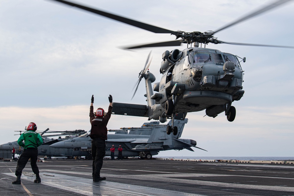 USS Ronald Reagan (CVN 76) conducts flight operations in support of LSE 23