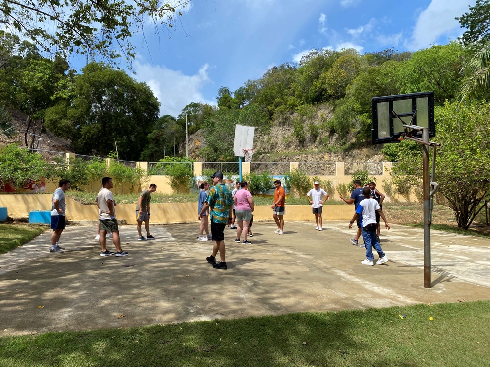 U.S. Coast Guard Cutter Resolute volunteers at an orphanage in the Dominican Republic