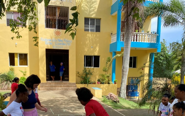 U.S. Coast Guard Cutter Resolute volunteers at an orphanage in the Dominican Republic