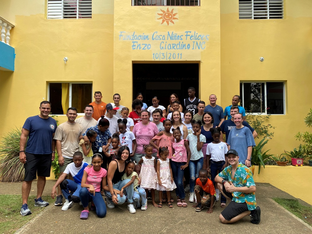 U.S. Coast Guard Cutter Resolute volunteers at an orphanage in the Dominican Republic