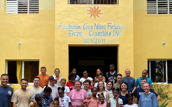 U.S. Coast Guard Cutter Resolute volunteers at an orphanage in the Dominican Republic