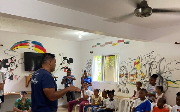 U.S. Coast Guard Cutter Resolute volunteers at an orphanage in the Dominican Republic
