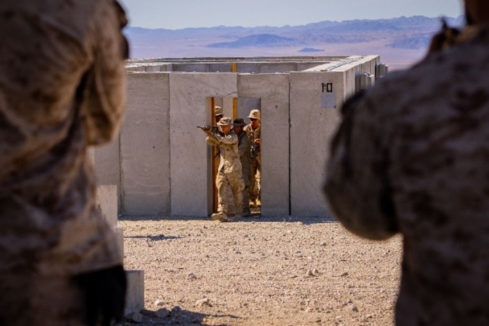 Marines with 3rd Battalion, 4th Marine Regiment train alongside MARSOC