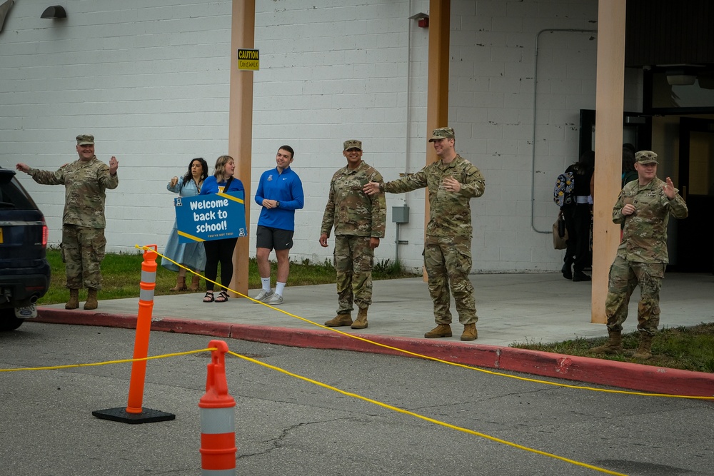 11th Airborne Division Soldiers Welcome Students Back to School in Anchorage, Fairbanks