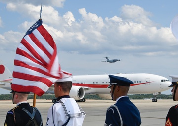 Japan's Prime Minister arrives at Joint Base Andrews
