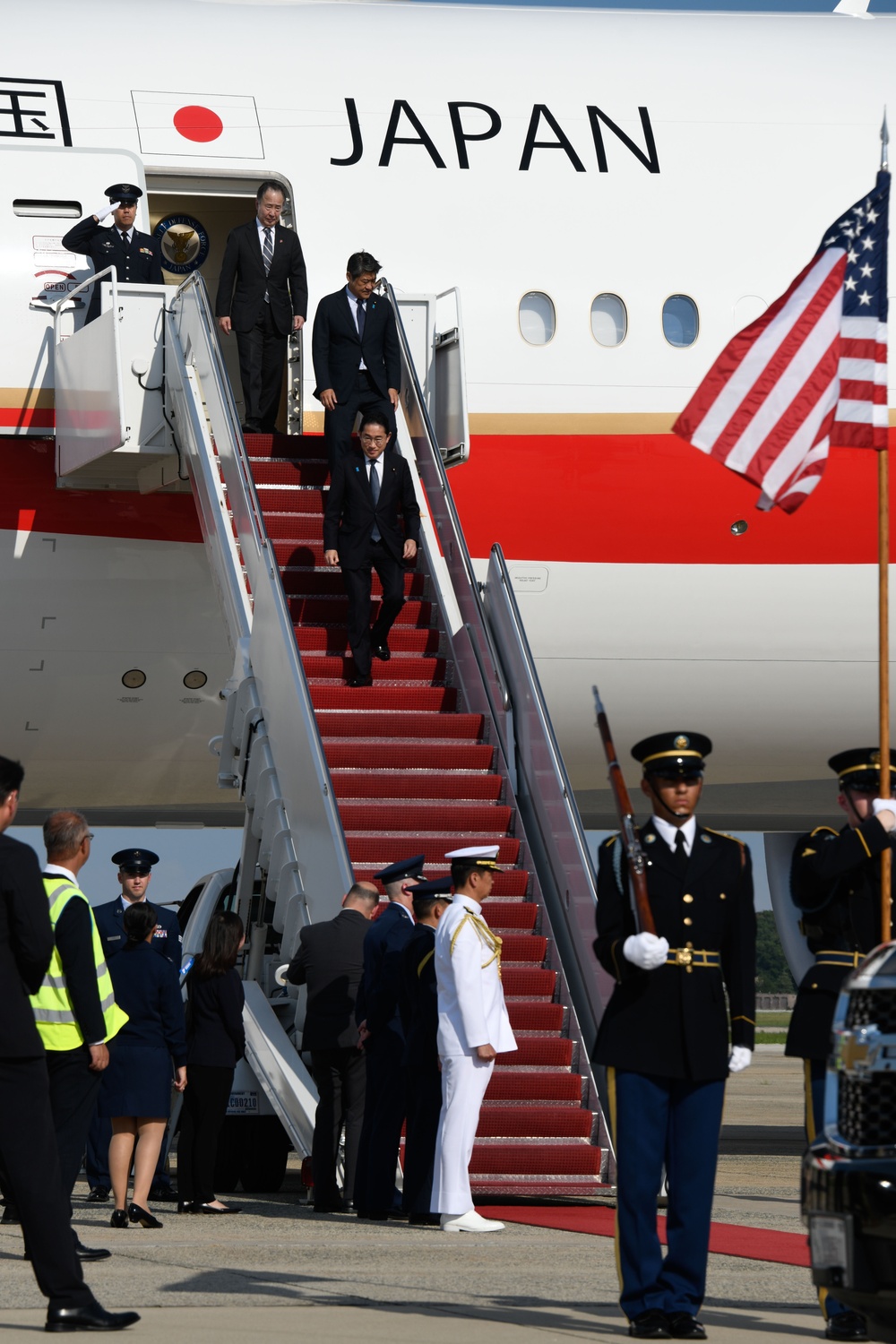 Japan's Prime Minister arrives at Joint Base Andrews