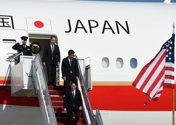 Japan's Prime Minister arrives at Joint Base Andrews