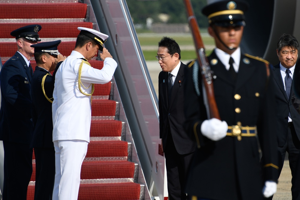 Japan's Prime Minister arrives at Joint Base Andrews