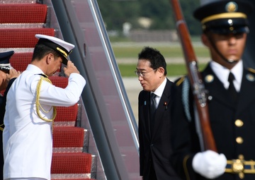 Japan's Prime Minister arrives at Joint Base Andrews