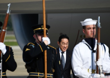 Japan's Prime Minister arrives at Joint Base Andrews
