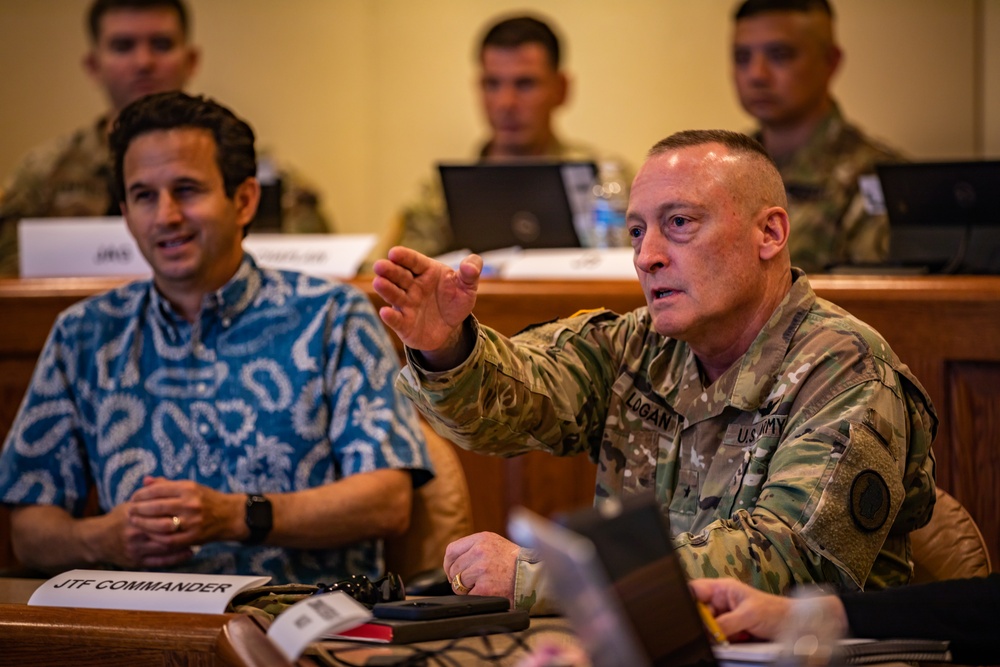 Senator Brian Schatz Visits JTF Command in Support of Maui Recovery Efforts