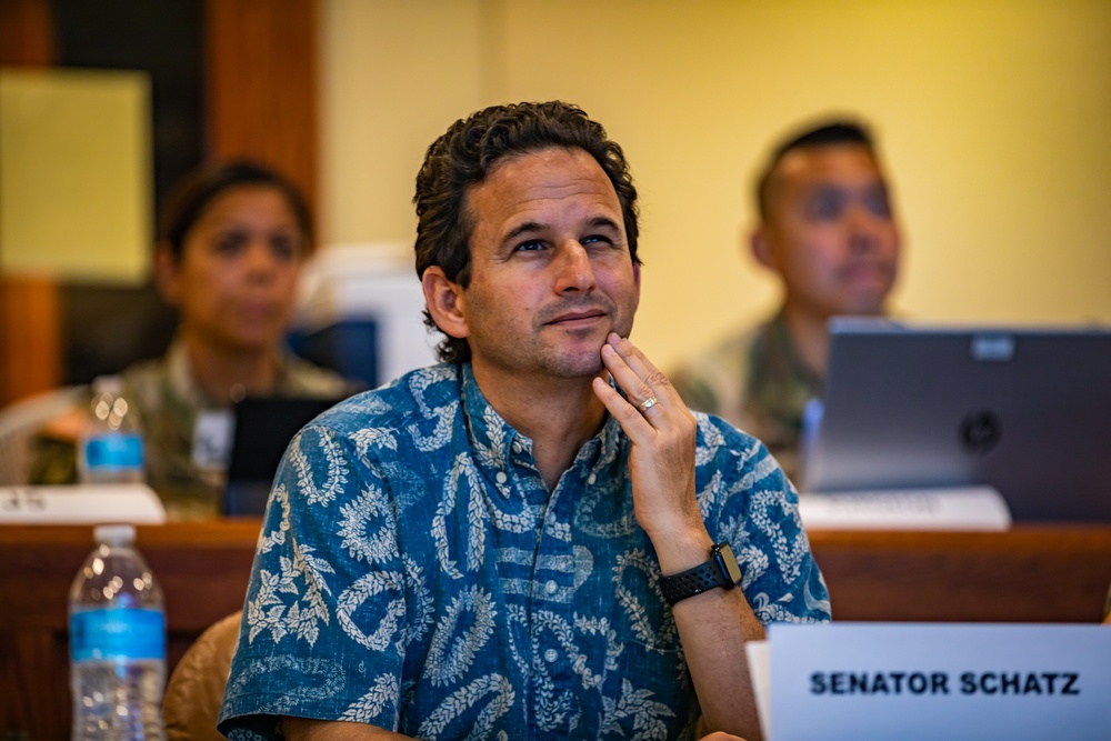 Senator Brian Schatz Visits JTF Command in Support of Maui Recovery Efforts