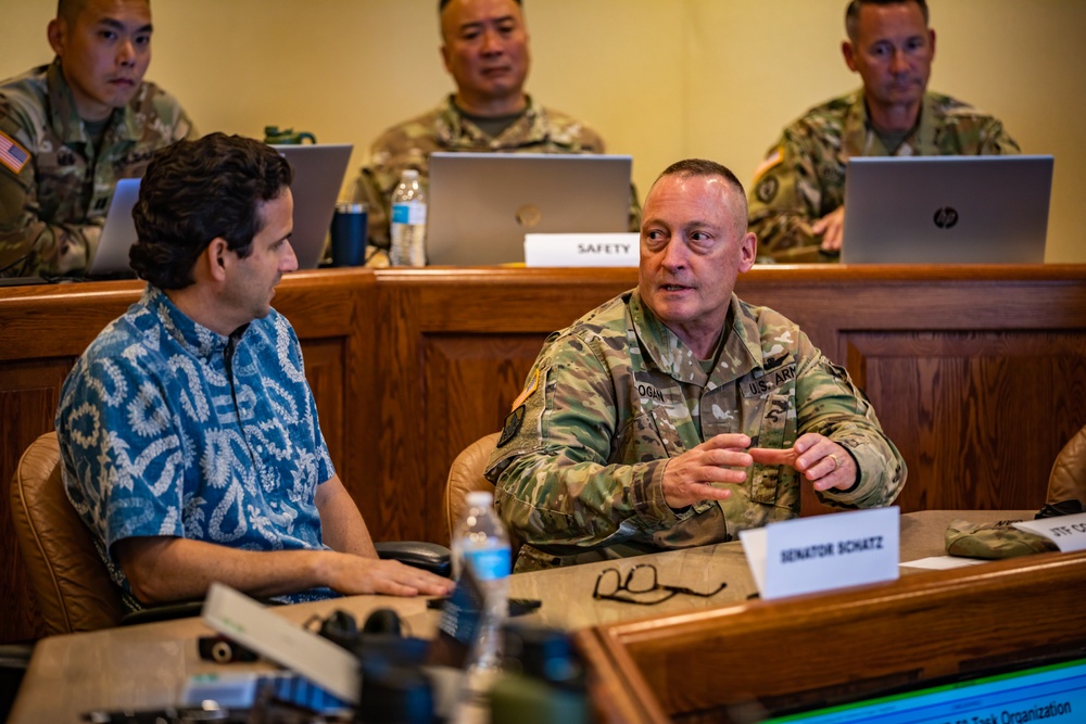 Senator Brian Schatz Visits JTF Command in Support of Maui Recovery Efforts