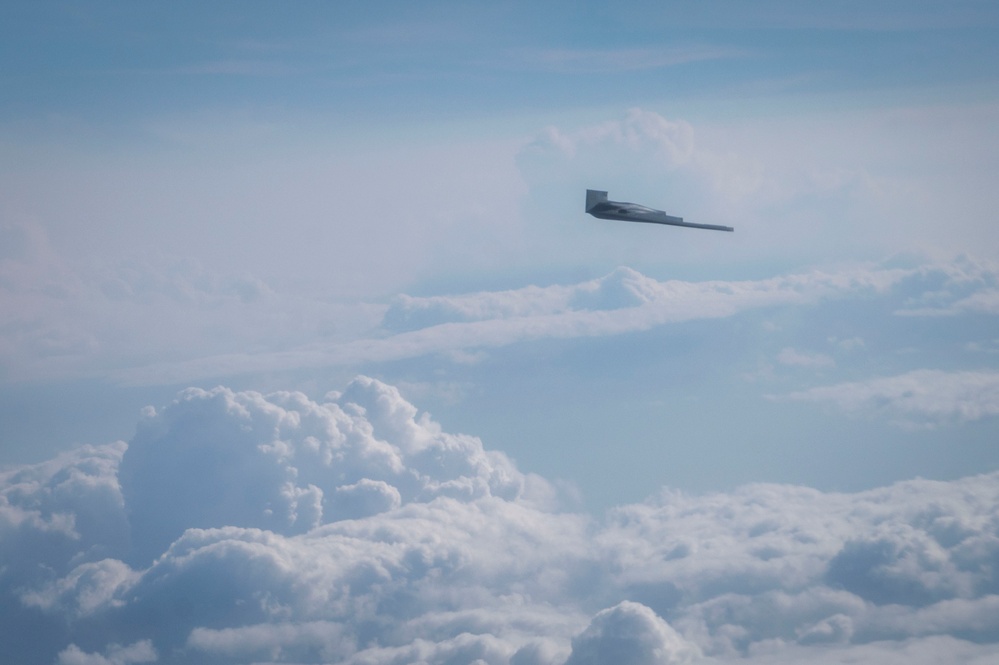 133rd ARS KC-46 refuels 509th BW B-2