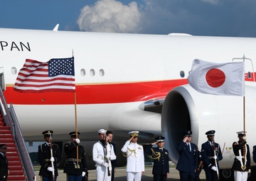 Japan's Prime Minister arrives at Joint Base Andrews