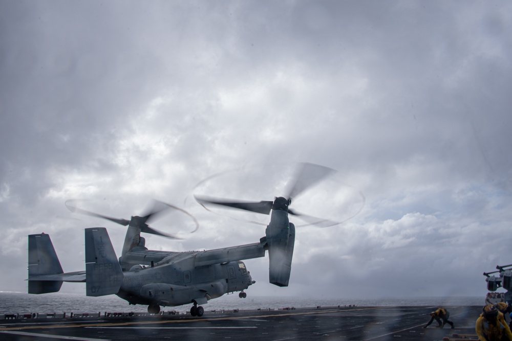 USS America (LHA 6) Conducts Humanitarian Assistance Flight Operations