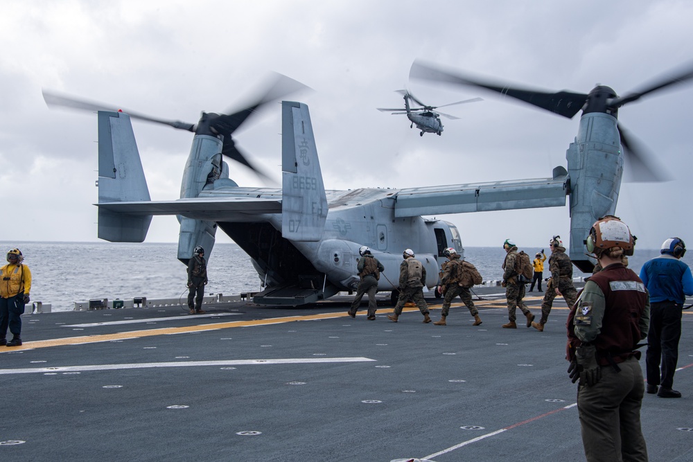 USS America (LHA 6) Conducts Humanitarian Assistance Flight Operations