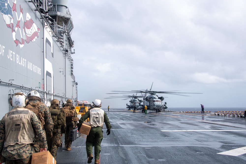 USS America (LHA 6) Conducts Humanitarian Assistance Flight Operations